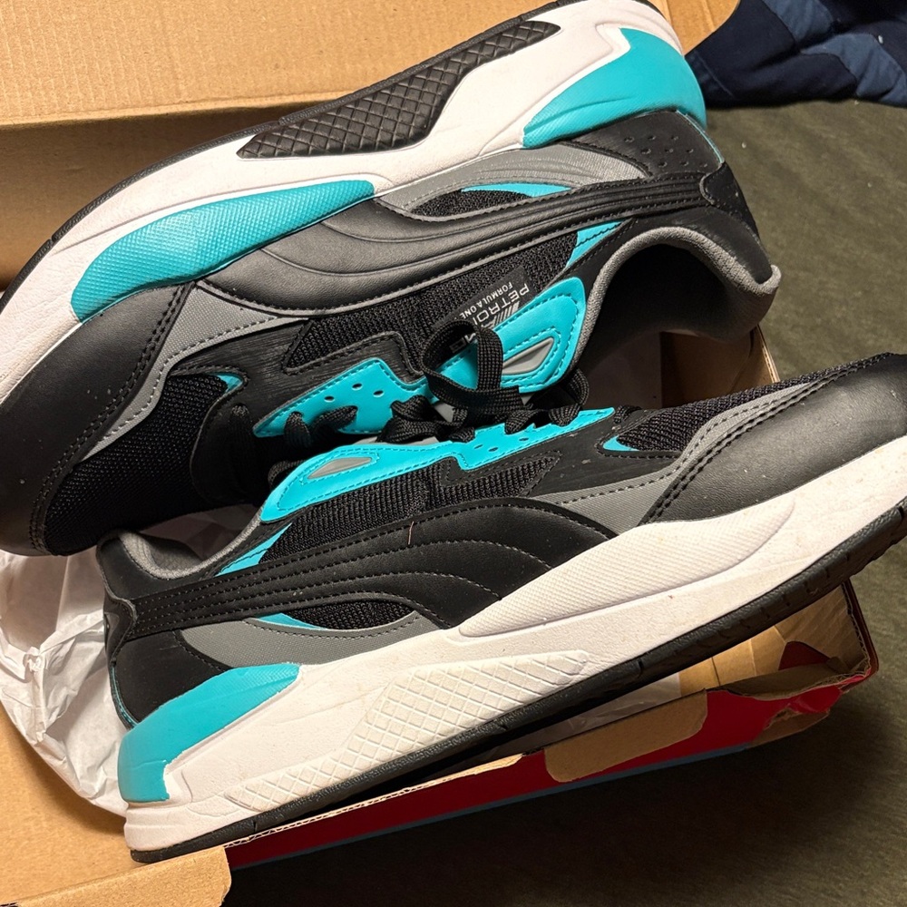 Puma Black and Teal Athletic Shoes